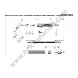 Ricambi Telwin per Saldatrici Mastermig 232 Duplex - Esploso Torcia
