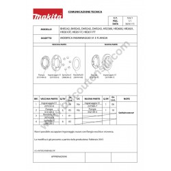 Makita Spare Parts for SDS-Plus Rotary Hammer HR2611FT - Tech Info Drawing