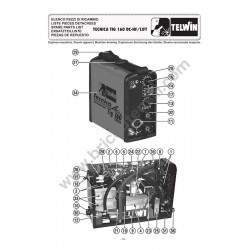 Telwin Parts for Inverter Welding TECNICA TIG 160 DC-HF/LIFT 230V - Drawing