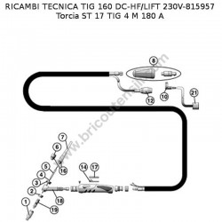 Ricambi Telwin per Saldatrici Inverter TECNICA TIG 160 DC-HF/LIFT 230V - Esploso Torcia