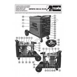 Ricambi Telwin per Saldatrice Inverter SUPERTIG 200 AC/DC-HF 400V - Esploso