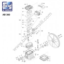 FIAC Spare Parts for Petrol Engine Air Compressors S10-360 - AB360 - Honda - AB360 Drawing