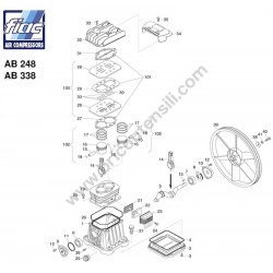 FIAC Parts for Petrol Engine Air Compressors Agri 25/40 - AB248 - Honda - AB248/338 Drawing