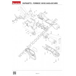 Makita Pruning Shear DUP362PT2 Spare Parts - Drawing