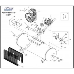 FIAC AB 500-858 TF 15BAR Spare Parts - Compressor Drawing