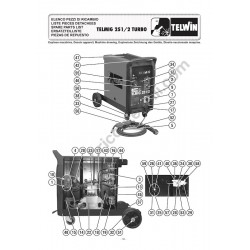 Telwin Spare Parts for Flux Welding Telmig 251/2 Turbo - Drawing