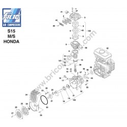 FIAC Spare Parts for Petrol Engine Air Compressors S1520 - S15 Honda - Drawing 1