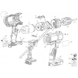 DeWalt DCD771C2 Type-1 Cordless Drill Parts - Drawing