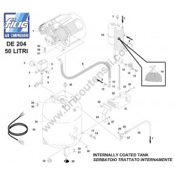 Ricambi Fiac per Compressore DE 204 -Esploso 50LT