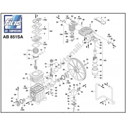 FIAC Air Compressor SA 850 Spare Parts - Pump Unit Diagram