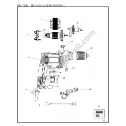 Black&Decker BEH710K Type 1 Hammer Drill Parts - Drawing