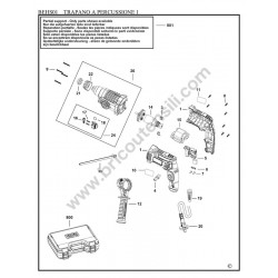 Black&Decker BEHS01 Type 1 SDS Hammer Drill Parts - Drawing