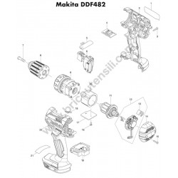 Ricambi Makita per Trapano Avvitatore DDF482 - Esploso