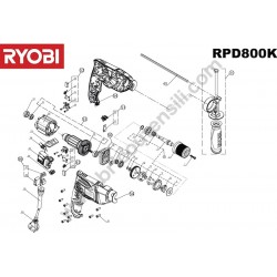 RYOBI RPD800-K Trapano a Percussione Ricambi - Esploso