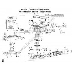 AEG Sheet Sander FS280 Spare Parts - Drawing