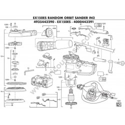 AEG Random Orbital Sander EX150ES Parts - Drawing