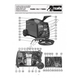 Ricambi Telwin per Saldatrici Telmig 150/1 Turbo - Esploso