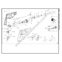 Black&Decker KR653 Type 2 Hammer Drill Parts - Drawing