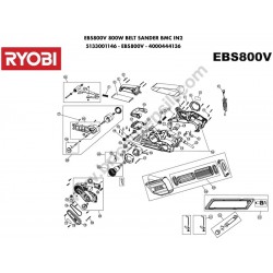 RYOBI EBS800V Belt Sander Spare Parts - Drawing