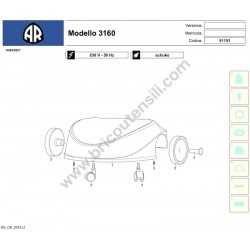 Annovi & Reverberi Parts for Vacuum Cleaner 3160 - Drawing 3