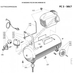 ABAC FC2/50 CM 2 MERKUR CE Parts - Compressor Drawing