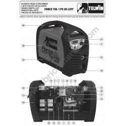 Telwin Spare Parts for Welding Inverter Tig Force TIG 170 DC-LIFT - Drawing