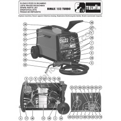 Ricambi Telwin per Saldatrici Bimax 152 Turbo - Esploso Macchina