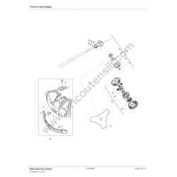 Stiga SBC 653 KD Spare Parts - Gear case Assy Drawing