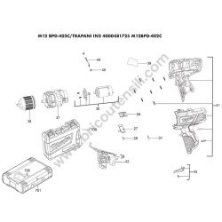 Milwaukee M12BPD-402C Percussion Drill Parts - Drawing