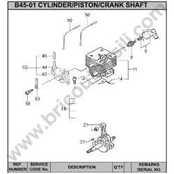 Hitachi Spare Parts for Engine Brush Cutter CG47EY-T