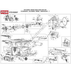 RYOBI RTS1800EF Banco Sega Ricambi - Esploso Macchina