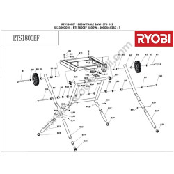 RYOBI RTS1800EF Table Saw Parts - Table Drawing