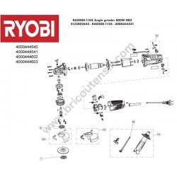 RYOBI RAG800-115G Angle Grinder Parts - Drawing