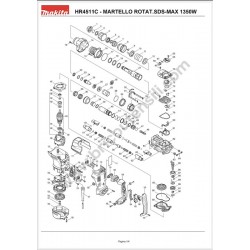 Ricambi Makita per Martello Demolitore Rotativo SDS-MAX HR4511C - Esploso
