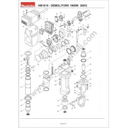 Ricambi Makita per Demolitori HM1400-HM1810 - Esploso - 1