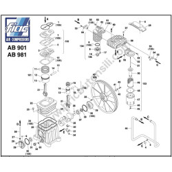 FIAC AB500/981 Spare Parts - Pump Unit Drawing