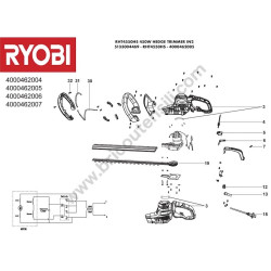 RYOBI RHT4550HS Hedge Trimmer Parts - Drawing