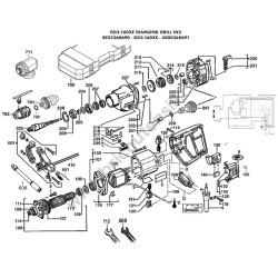 Milwaukee DD2-160XE Carotatore a Secco Ricambi - Esploso