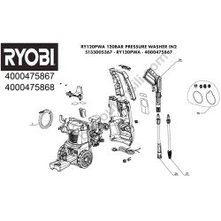 RYOBI RY120PWA Pressure Washer Parts - Drawing