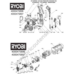 RYOBI RY130PWA Pressure Washer Parts - Drawing