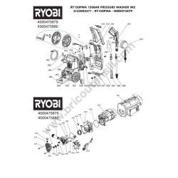 RYOBI RY150PWA Idropuitrice Ricambi - Esploso