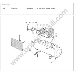 BALMA Air Compressor NS 29S/200 FT 4 V400 Parts - Air Compressor Drawing