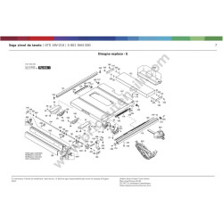 Bosch Table Saw GTS 18V-216 Parts - Drawing