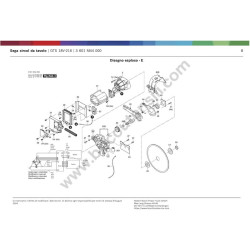 Bosch Table Saw GTS 18V-216 Parts - Drawing 1