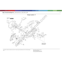 Bosch Ricambi per Troncatrice GCM 18V-216 - Esploso