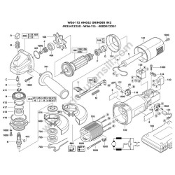 AEG Angle Grinder WS6-115 Parts - Drawing
