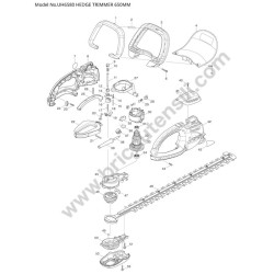 Makita UH6580 Corded Hedge Trimmer Parts - Drawing