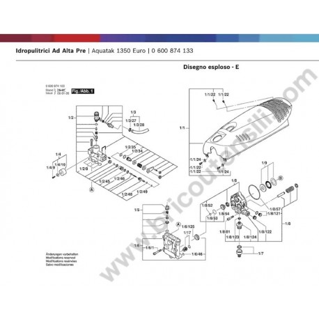 Bosch Pressure Cleaner Aquatak 1350 Euro Parts - Drawing