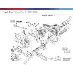 Bosch Corded Chainsaw UniversalChain35 Parts - Drawing