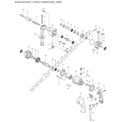 Makita HP2031 Spare Parts - Drawing